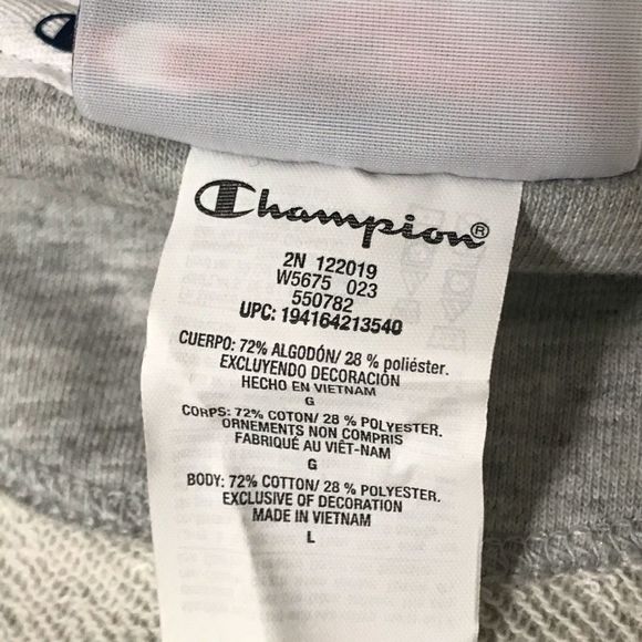 Champion Campus Grey French Terry Lined Sleeveless Hooded Cropped Vest Sz L NEW - Picture 12 of 15